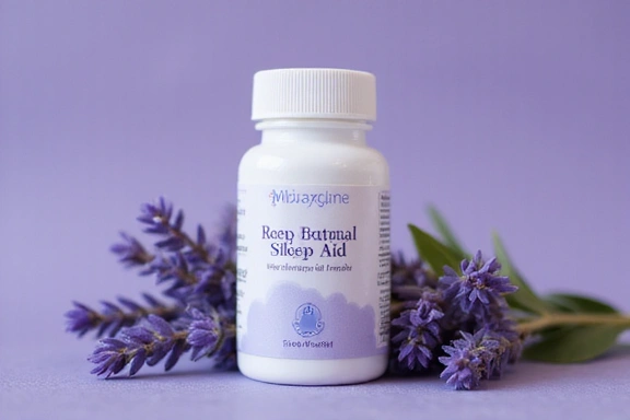 Flacone di integratore naturale per il sonno